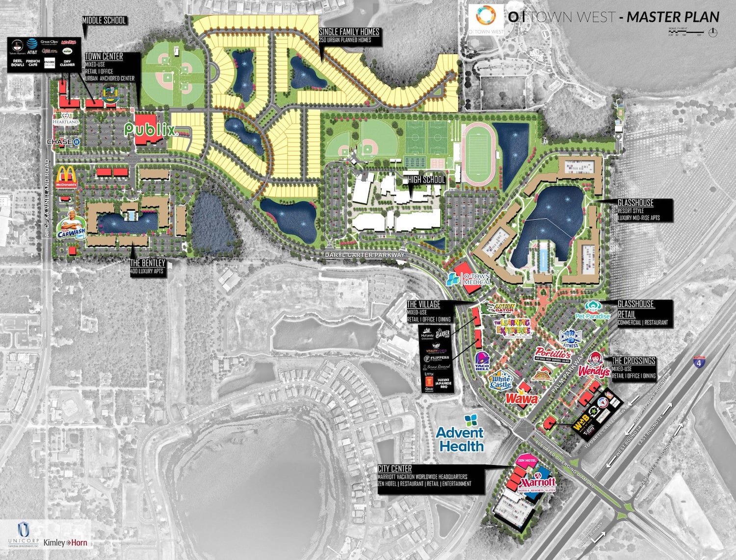 Planning map of Orlando O-Town West